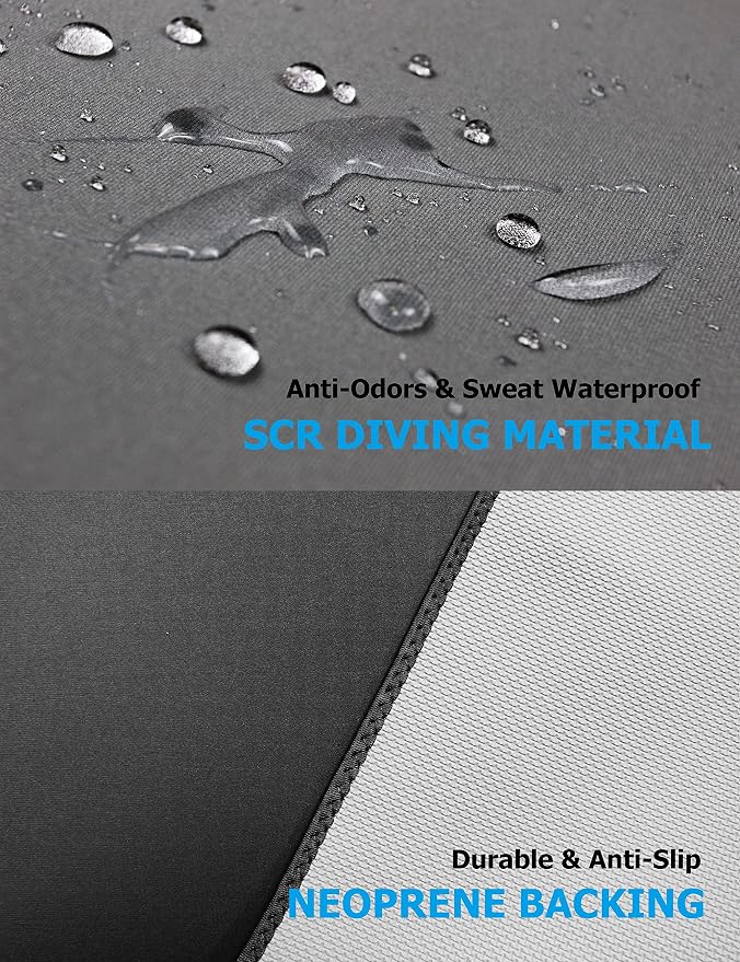 Waterproof Stain Resistant Car Seat Cover for Automotive Van Trucks and SUVs Durable Neoprene Non-Slip Seat Protector with Quick Install Design Perfect for Post Gym Yoga Workout-Grey