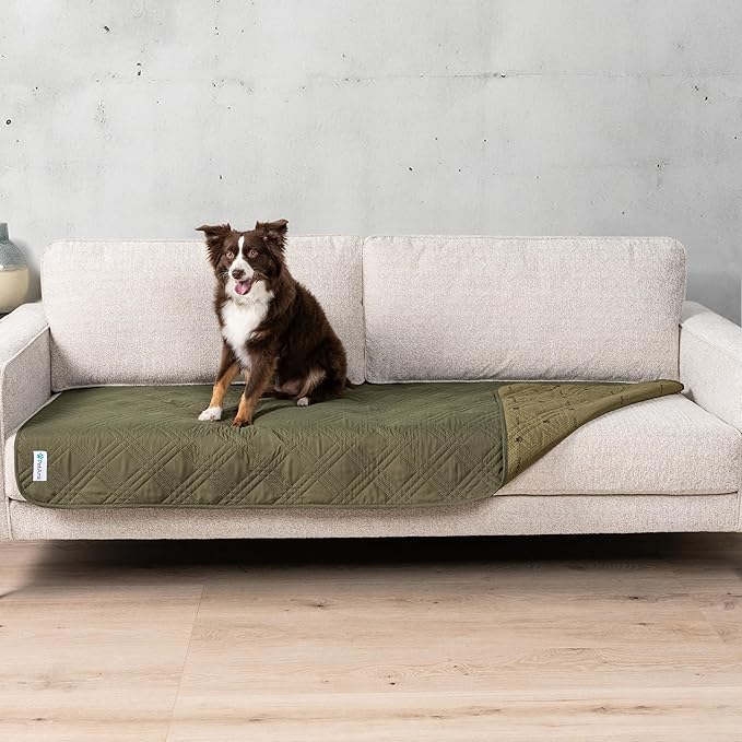 PetAmi Waterproof Couch Cover for Dogs, Non-Slip Leakproof Sofa Furniture Protector for Pet Cat, Machine Washable Bed Blanket for Car Seat, 30x70 Green