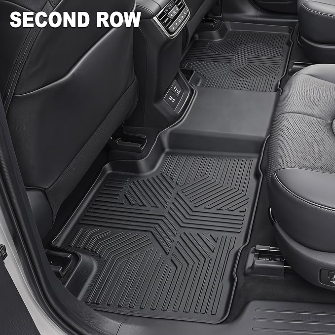 KARPAL Floor Mats for Toyota Grand Highlander 2024 2025 2026 7-Seats (Include Hybrid), Custom Fit All Weather TPE Floor Liners, 1st & 2nd Row & Cargo & Backseat Mat, Highlander Accessories