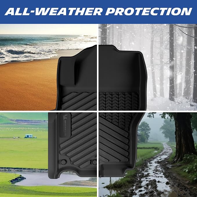 Michelin Vehicle Mats, All-Weather TPE Custom Fit Liner for 2022-2026 Nissan Frontier Crew Cab, Premier