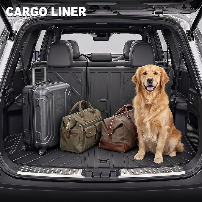 KARPAL Floor Mats for Toyota Grand Highlander 2024 2025 2026 7-Seats (Include Hybrid), Custom Fit All Weather TPE Floor Liners, 1st & 2nd Row & Cargo & Backseat Mat, Highlander Accessories