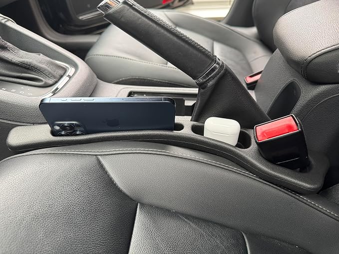 2 Pack Car Seat Gap Filler Organizer | 2 in 1 Car Gap Filler with Fill and Storage Function for Storing Phones Keys Cards, Fill The Gap Between Seat & Console