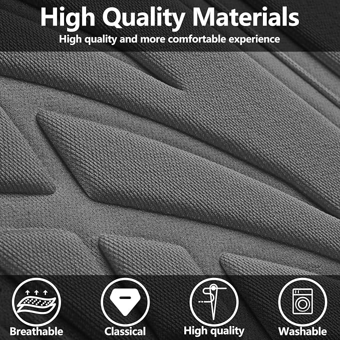 HChengkikz Front Car Seat Cover, Cloth and Washable (Black + Darkgray) | Breathable, Airbag compatible, Easy to Install, Universal Fit for Most Cars, Sedans, Truck, SUVs