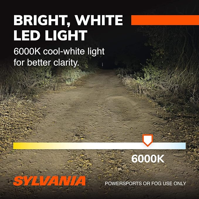 Sylvania H11 LED Powersport Headlight Bulbs for Off-Road Use or Fog Lights - 2 Pack