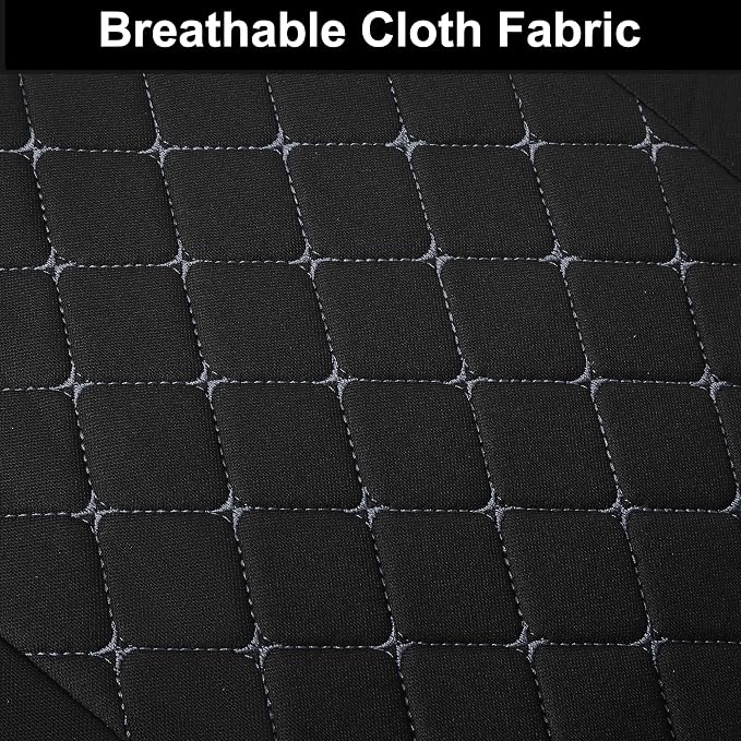 YGL Breathble Car Seat Covers Full Set,Washable Seat Covers for Cars,Premium Cloth Car Seat Protectors,Interior Covers for Cars,Sedan Van Truck SUV(Black/Gray)