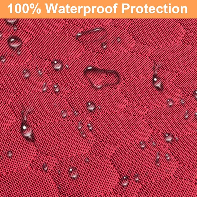 Mancro Dog Car Seat Cover, Waterproof Back Seat Pet Cover for Dogs, Red | 600D Heavy Duty, Scratch-Resistant Back Seat Pet Cover for Dogs with PVE Nonslip Underside, Fits for Sedan, Trucks and SUVs