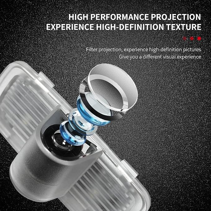 Non-Fading Car Door LED Logo Projector Welcome Lamp Door Light Puddle Lights Kit Compatible with Accessories Accord 2003-2022 (White Classic, Old Accord/Crosstour/Pilot/Passport)