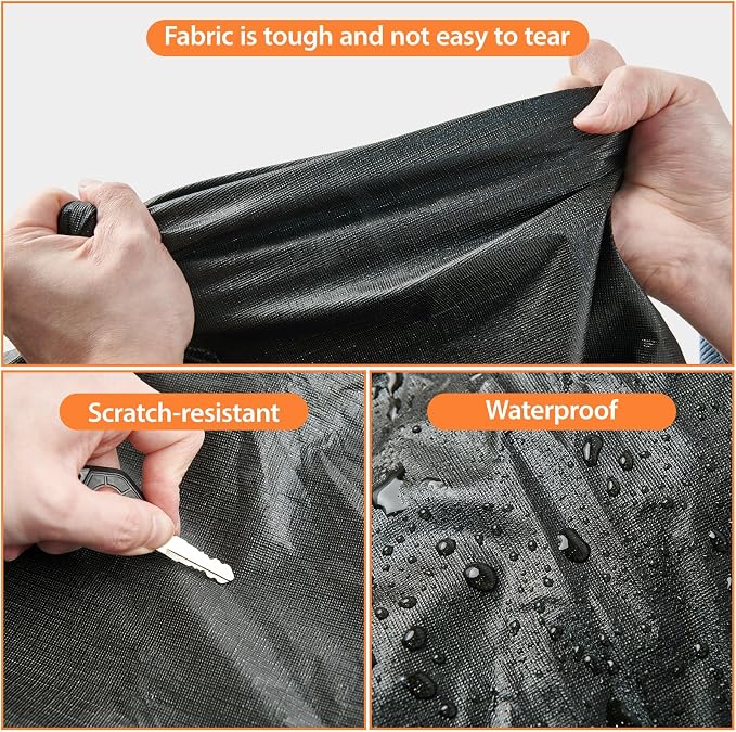 Car Cover Waterproof All Weather, 6 Layers Full Exterior Covers with Zipper Cotton, Mirror Pocket. Outdoor Car Cover UV Snow Rain Wind Dust All Weather Outdoor Protection for SUV (185-190 inch)