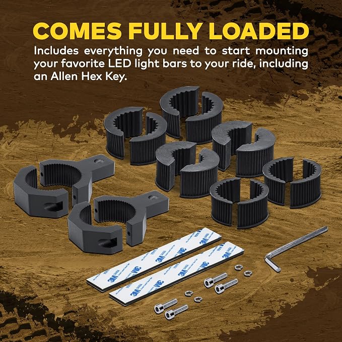 LAMPHUS Off-Road ATV UTV Light Bar Mounts Mounting Bracket Bar Clamp Kits [1"/1.5"/1.75"/2"] [Vertical Bar] [Aluminium] [2 Units] Bull Bar UTV Roll Bar Clamp Tube Roll Cage Clamps Mount for ATV UTV
