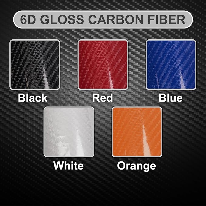 Lypumso 6D Carbon Fiber Vinyl Wrap Roll, Glossy Car Wrap Film Featuring Bubble Free Air Release Technology, Car Moto DIY Interior Exterior Decoration (Carbon Fiber Red, 1ft x 5ft)