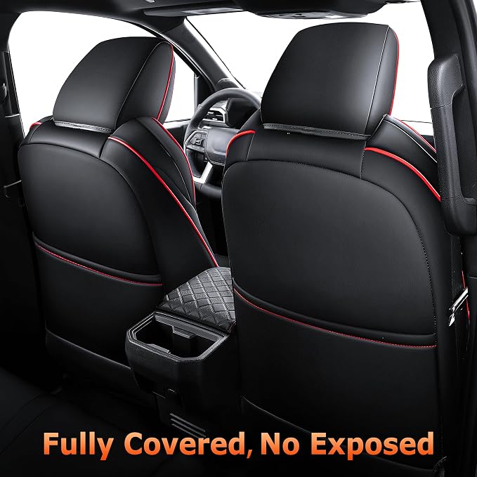 Leather Seat Covers Custom Fit for Tacoma Gen 4th (2024-2026) Double Cab | Custom Fit for SR, SR5, TRD PreRunner, TRD Sport, TRD Off-Road, Limited, Trailhunter - Fully Covered - Fit Like a Glove