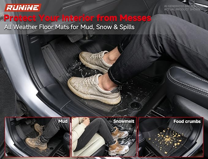 Floor Mats for Subaru Forester 2019-2024 Carbon Fiber Accessories,TPE All Weather Protection Floor Mats,Custom Fit Car Floor Liners Set