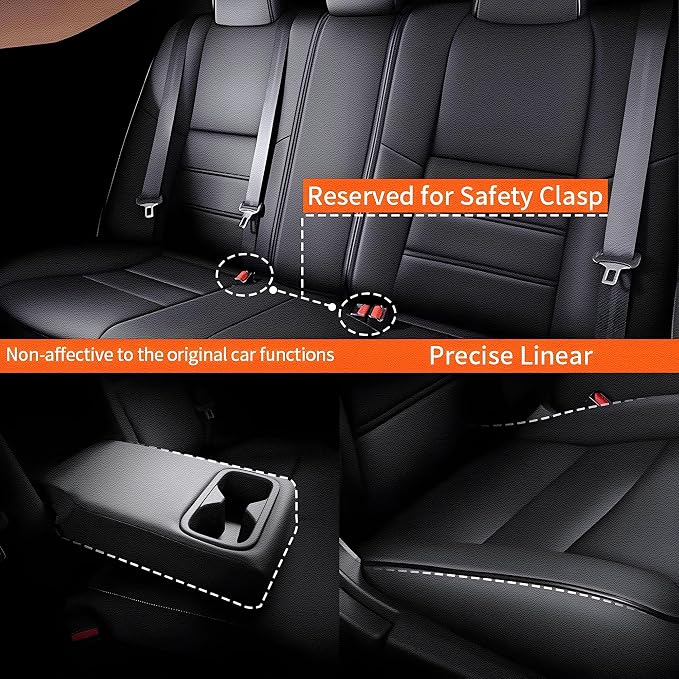 AOMSAZTO Seat Cover for Nissan Altima 2019 2020 2021 2022 2023 2024 2025 | (S SV SR Platinum ) Customized Fit Full Set Faux Leather Seats Cover Black