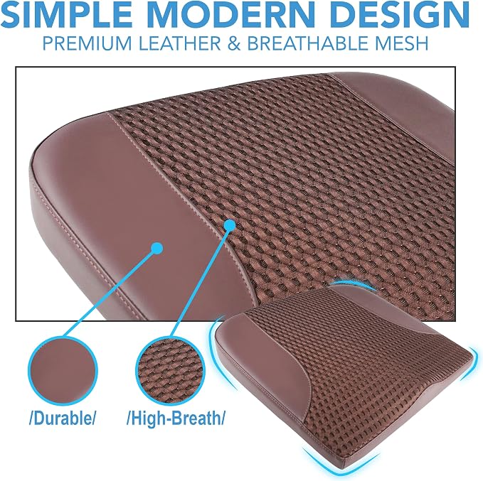 Lofty Aim Car Seat Cushion, Car Seat Pillow, Automotive Cushion | Memory Foam Car Seat Cushion for Long Driving, Butt Pillow for Pain Relief, Driver Seat Cushion for Car, Truck, Office, Brown