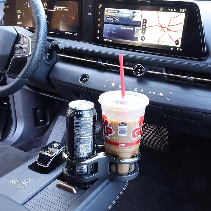 Armor All Cupholder 2 in 1 Expander, Turn 1 Cupholder to 2, Dual Drink Holder Expander with Adjustable Expandable Base to Fit Most Cars and Vehicles, Secure Hold with Drink Grips