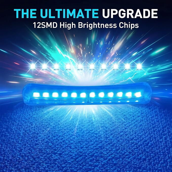 ANKIA Universal 12 LED License Plate Light Running Lamp Reverse Lights Tail Light Assembly for Car Trailer UTV ATV Truck RV Boat (Ice Blue Light)
