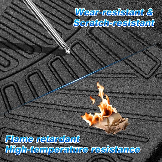 Cartist Floor Mats for 2014-2018 Chevy Silverado & GMC Sierra 1500 Crew Cab, 2015-2019 Silverado/Sierra 2500HD/3500HD (Only fit Crew Cab), All Weather Floor mat for Silverado Accessories