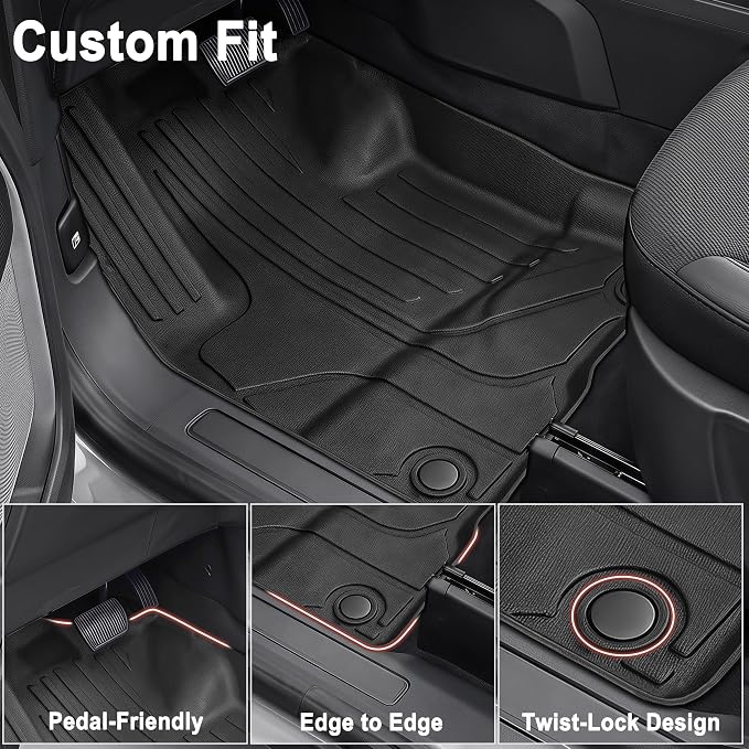 KARPAL Floor Mats for 2022-2026 Ford Maverick (Only Fit Hybrid), Custom Fit TPE All Weather Ford Maverick Hybrid Accessories 1st & 2nd Row Floor Liner