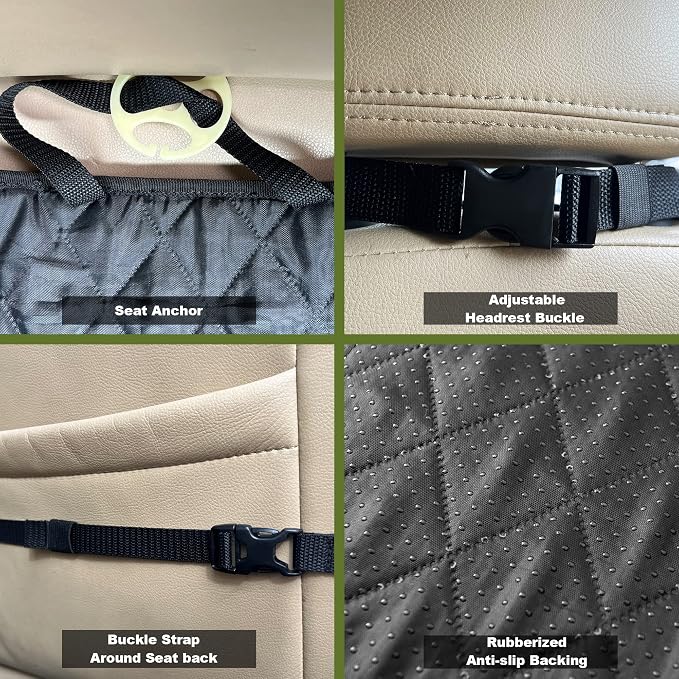 Femuar 2 Packs Car Front Seat Cover for Dogs, Waterproof Pet Car Seat Protector, Nonslip Scratch-Proof Dog Seat Cover for Cars, Trucks & SUVs