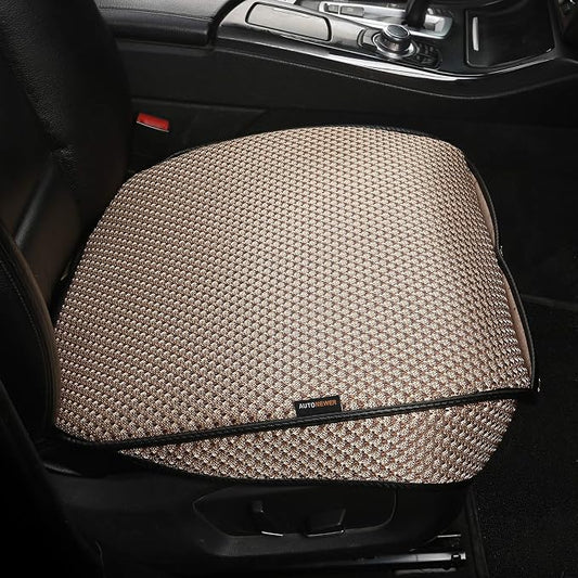 Auto Newer Breathable Universal Four Seasons Car Seat Covers，Luxury Car Seat Cushion ，Protectors for Front Seat Bottoms,Compatible with 95% Vehicles， Fit for Cars Truck SUV (Gold Beige,1PCS)