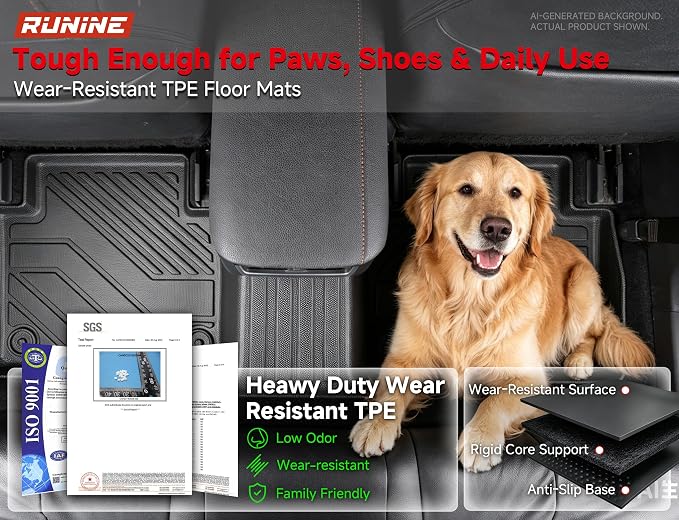 Floor Mats for Toyota Camry 2018-2022 2023 2024 (Not for Hybrid or AWD), All Weather Protection Custom Floor Mats Trunk Cargo and Car Windshield Cover Set Car Accessories,Car Floor Liners Set
