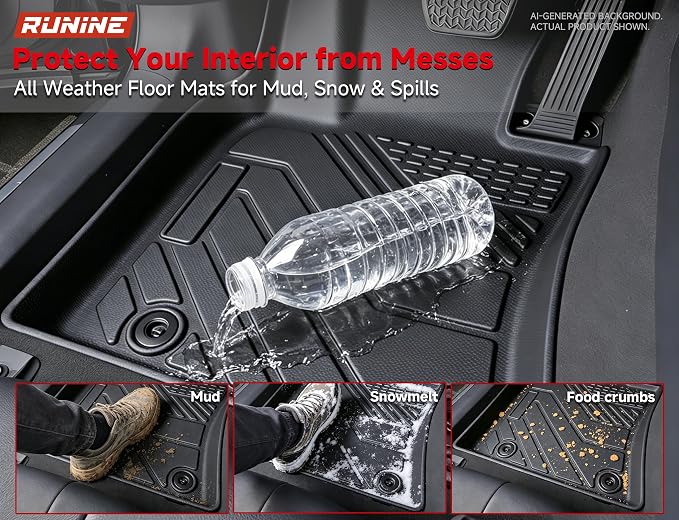 Floor Mats for Toyota Camry 2018-2022 2023 2024 (Not for Hybrid or AWD), All Weather Protection Custom Floor Mats Trunk Cargo and Car Windshield Cover Set Car Accessories,Car Floor Liners Set