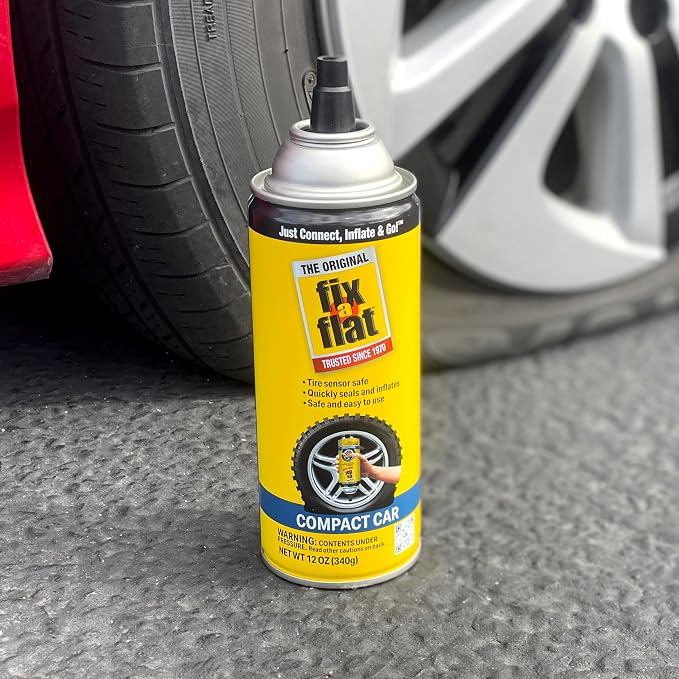 Fix-A-Flat S60410 Aerosol Emergency Flat Tire Repair and Inflator, for Compact Tires, Eco-Friendly Formula, Universal Fit for All Compact Cars, 12 oz. (Pack of 1)
