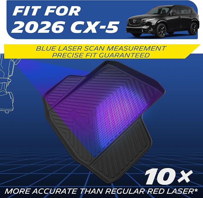 Michelin Vehicle Mats, All-Weather TPE Custom Fit Liner for 2026 Mazda CX-5 (4 Piece B), Premier