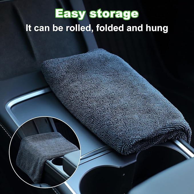 JOYMOOP Microfiber Towels for Cars, 2 Pack 63" x 29.5" Car Drying Towel, Dark Gray Reusable Car Towel, Quick Drying Car Microfiber Cleaning Cloth for RVs, SUVs, Trucks
