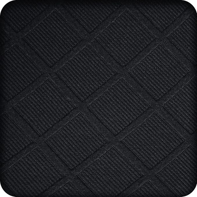 SearchI Seat Covers for Dining Room Chairs Stretch Jacquard Chair Seat Covers Set of 6, Removable Washable Upholstered Chair Seat Protector Cushion Slipcovers for Kitchen, Office(Black Rhombus)