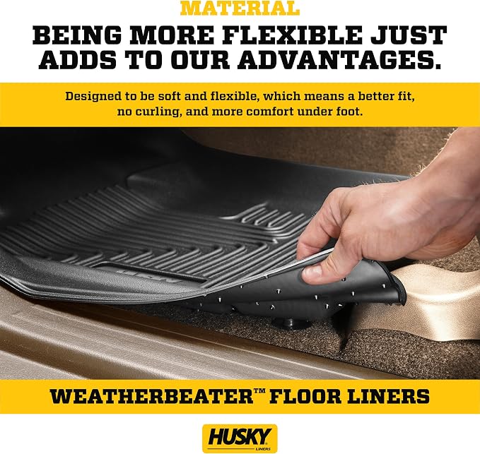 Husky Liners Weatherbeater Floor Mats | Fits 2021-2026 Toyota Sienna w/2nd Row Bench Seat | 2nd Row, 1-pc Black - 19801