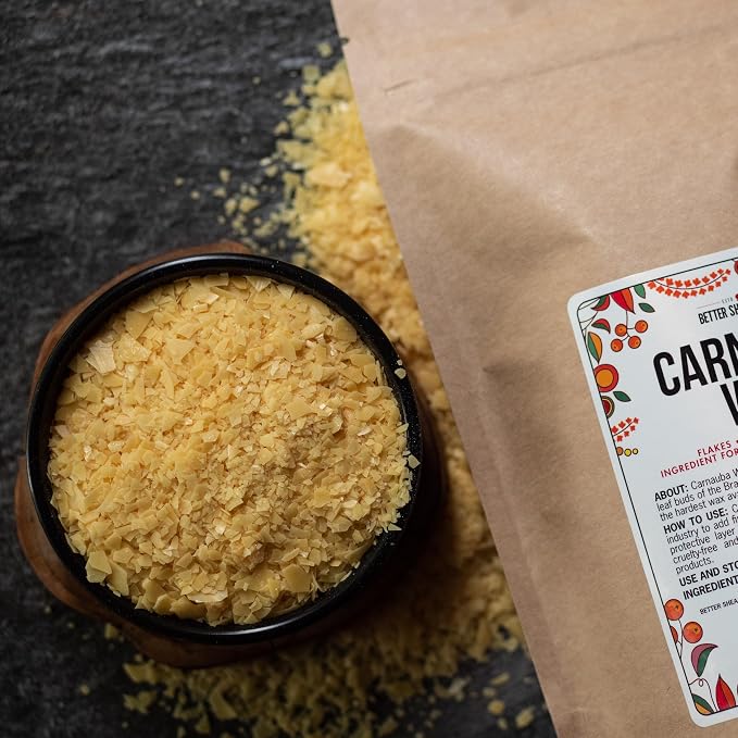 Pure Carnauba Wax for Wood, Furniture, Car Polish and Leather Finishing | Use in Homemade Balms and Skin Care | Food Grade, Vegan Hard Wax | 1 LB (16 oz) by Better Shea Butter