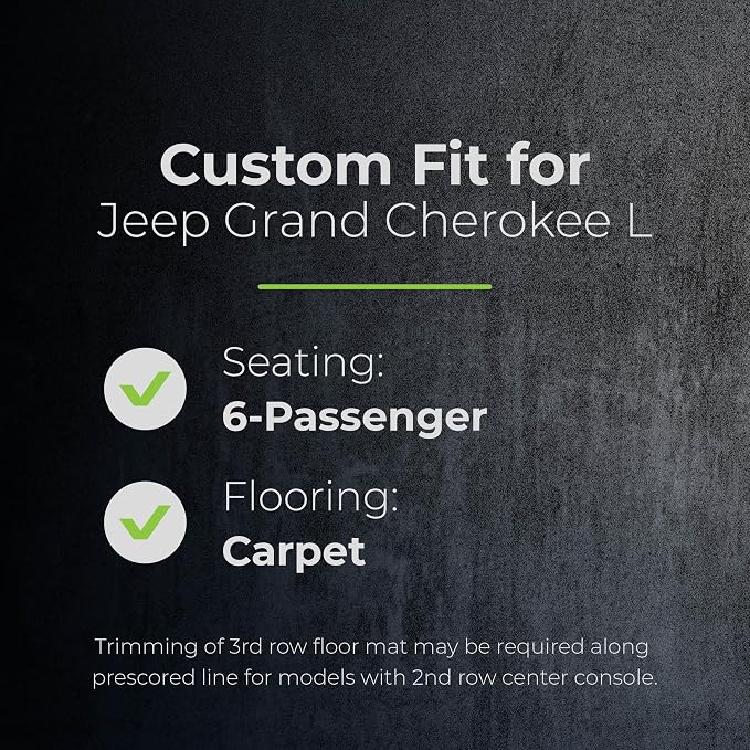 Smart Choice Car Floor Mats Custom fit for 2021-2026 Jeep Grand Cherokee L - Made in USA - Black - Full Set 1st, 2nd & 3rd Row