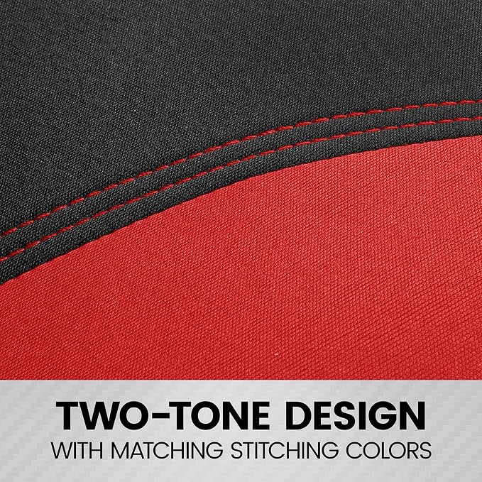 BDK Red Car Seat Covers Full Set - Universal Fit Matching Set Seat Covers for Trucks & Car Seat Protector for SUV - Front Seats, Rear Back Bench, & Headrest Seat Covers for Cars Interior Covers