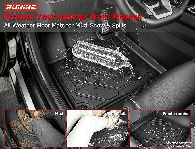 Floor Mats for Kia Sportage 2023-2026 (Not for Hybrid), All Weather Protection Custom Floor Mats Trunk Cargo and Car Windshield Cover Set for Kia Sportage Accessories,Car Floor Liners Set
