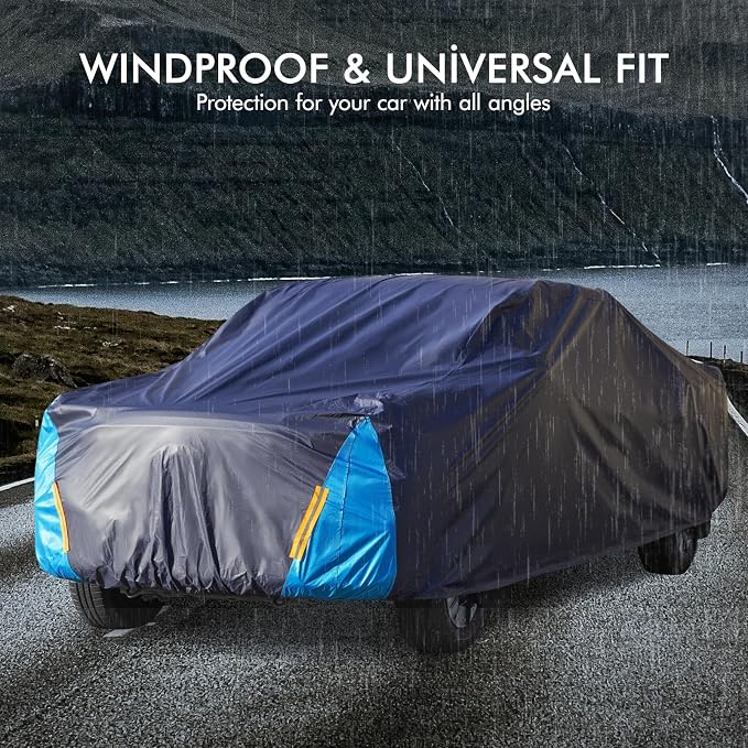 Truck Cover Waterproof All Weather for Automobiles, 6 Layers Outdoor Full Exterior Cover Rain Sun UV Snowproof Protection (Length Up to 250 inch)