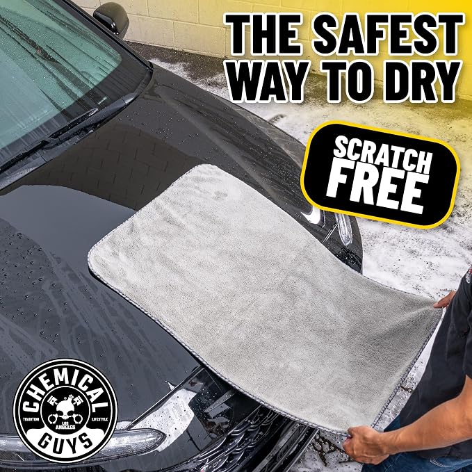 Chemical Guys, Woolly Mammoth Large Microfiber Drying Towel, 36 x 25 in | Ultra-plush oversized towel soaks up water fast to dry the whole vehicle, soft and scratch-free on paint