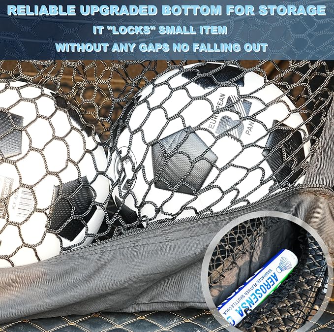 Envelope Style Cargo Net Compatible with Chevrolet Chevy Suburban, Cadillac Escalade, GMC Yukon XL Denali SLE SLT AT4 New 2026 2025 2024 2023 2022 2021 2020 2019 2018-2015 Trunk Car Tailgate Netting