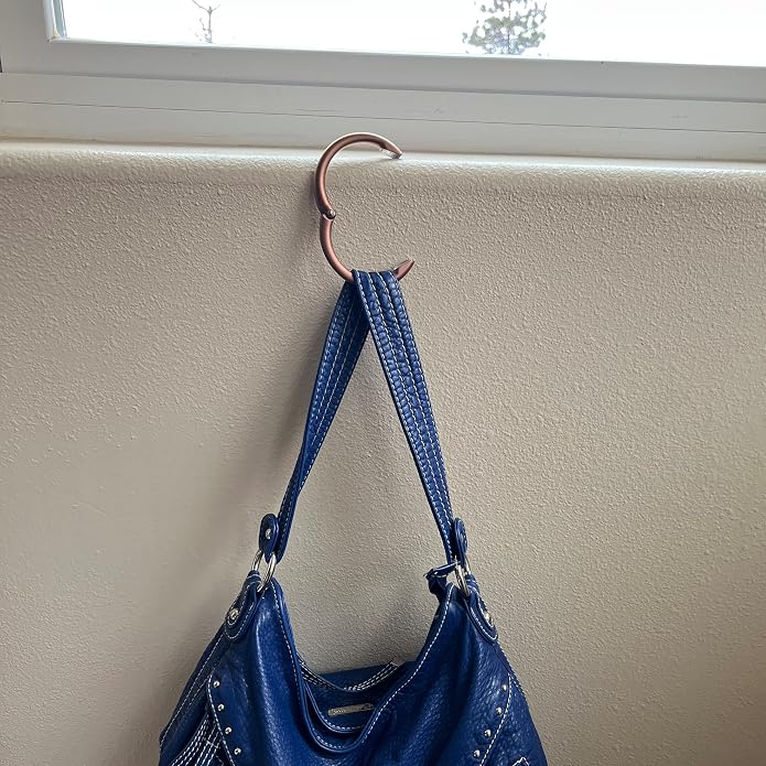 Clipa Bag Hanger Collection, The Ring that Opens into a Hook, Auto Closes | Holds 15 kg, Needs only 10mm to Hang a Hand Bag, Easy to Use with One Hand, The Instant Bag Hanger, 3 yr Warranty
