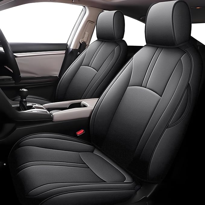 AOMSAZTO Custom Fit Seat Covers for Honda Civic Sedan EX-L,EX-T 2016-2021 Premium Comfort Faux Leather Car Seat Covers Black