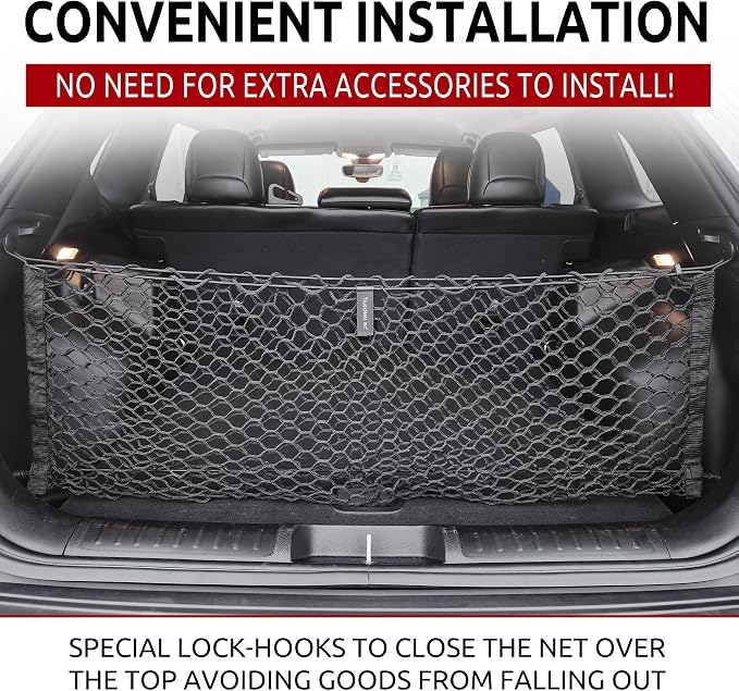 Envelope Style Elastic Trunk Mesh Cargo Net for Jeep Cherokee Latitude Limited 2019-2025 - Premium Trunk Organizers and Storage - Luggage Net for SUV - Best Car Organizer for Jeep Cherokee