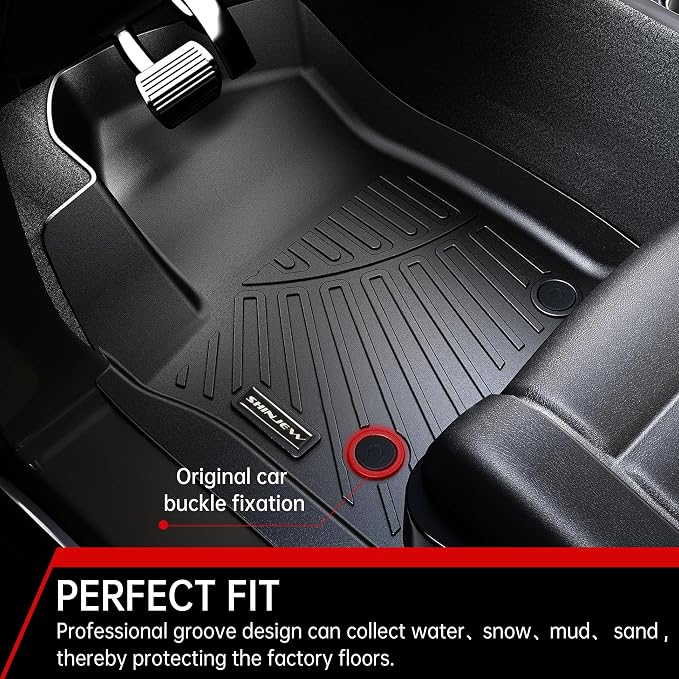 Floor Mats Fit for 2024 2025 2026 Chevrolet Traverse 7 Seats (Bucket Seats),3 Row Floor Mats & Backrest mats & Trunk mat for Chevy Traverse Accessories