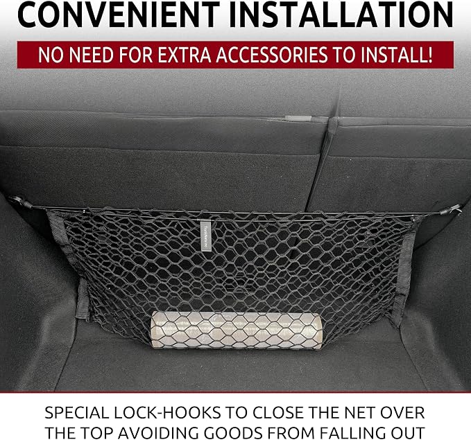 Rear Seat Envelope Style Automotive Elastic Trunk Mesh Cargo Net for Honda Civic 2022-2025 - Premium Trunk Organizer and Storage - Luggage Net for Hatchback - Car Organizer for Honda Civic