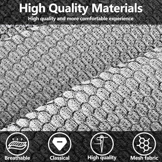 HChengkikz Car Seat Covers, Air Mesh, Breathable (Black + Gray) | Airbag Compatible, Automotive Comfort Protection, Universal Fit for Most Cars,Trucks,SUVs
