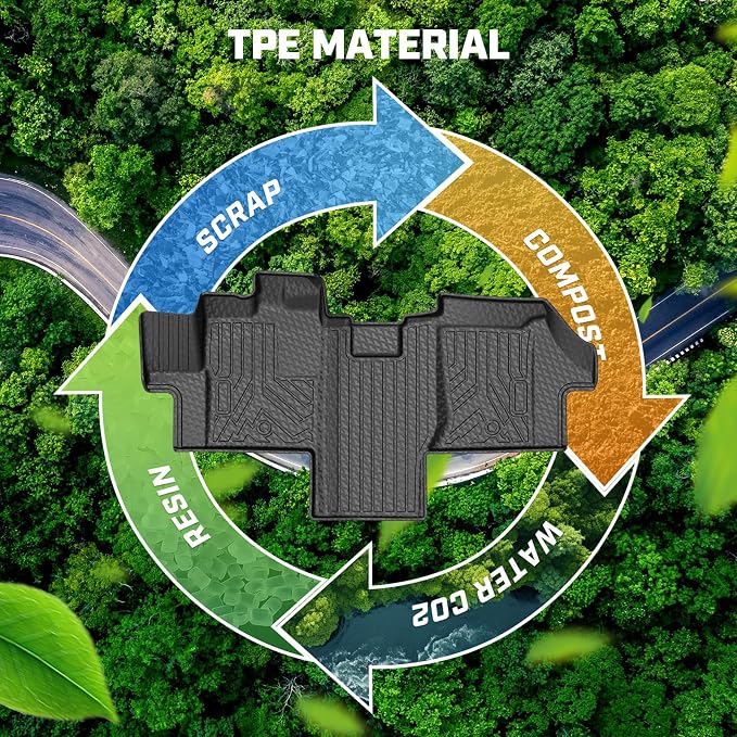 Mixsuper Floor mat for Ram Promaster 1500/2500/3500 2018-2026 (Not Fit for EV & Promaster City),All Weather TPE Rubber Floor Liners Protection for Promaster Accessories,1 Row Anti-Slip Car Mats, Black
