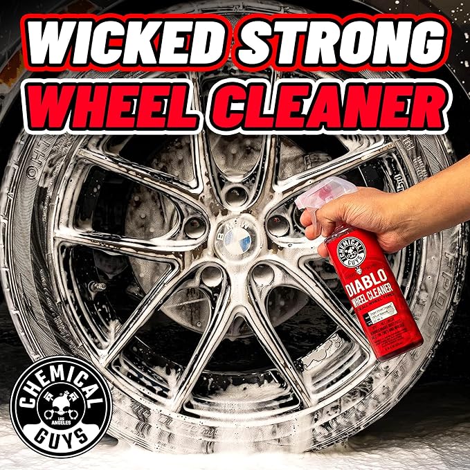 Chemical Guys, Diablo Brake Dust & Wheel Cleaner Spray for Rims, 2 x 16 oz | pH-balanced spray lifts brake dust and road grime from wheels, rims and tires, safe on all wheel finishes
