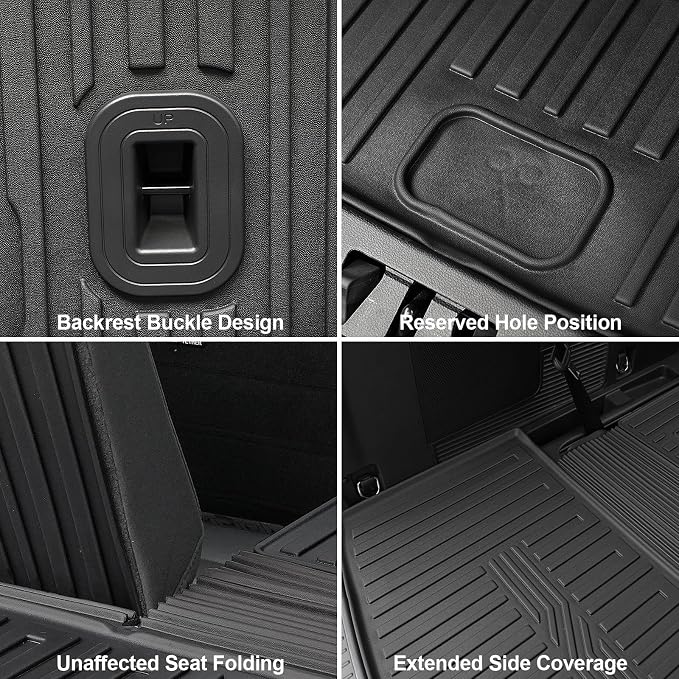 Floor Mats for Ford Explorer 6-Seater 2020-2026, All Weather Floor Mats Trunk Cargo Liner with Backrest Protectors Accessories, Full Coverage Set