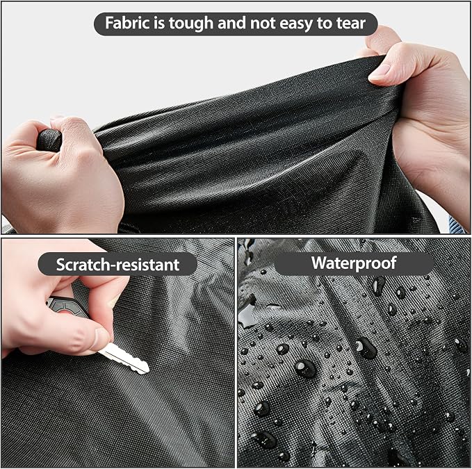 Car Cover Waterproof All Weather, 6 Layers Full Exterior Covers with Zipper Cotton, Mirror Pocket. Outdoor Car Cover UV Snow Rain Wind Dust All Weather Outdoor Protection for Sedan (190-195 inch)