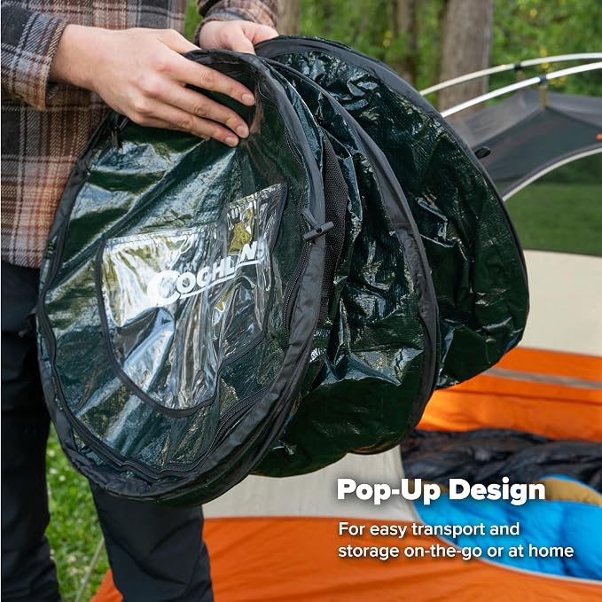 Coghlan's Pop-Up Lightweight Trash & Recycle Can – Collapsible Dual-Purpose Bin for Camping, RV, and Travel – Durable, Compact, and Easy to Store – 29.5 Gallon