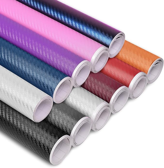 Lypumso 3D Red Carbon Fiber Vinyl Wrap, Car Wrap Film Roll with Air-Release Technology for DIY Use, Car Auto Decal Exterior and Interior Wrapping Film, Vehicle Self Adhesive Sticker(1FT x 10FT)